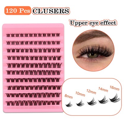 120Pcs Cluster Lashes Individual D Curl False Eyelashes Extensions 8-16mm Mixed*