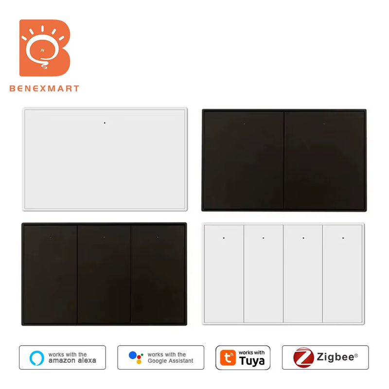 Zigbee Wall Light Switch with Neutral No Neutral 1 2 3 4 6 Gangs Interruptor Wor