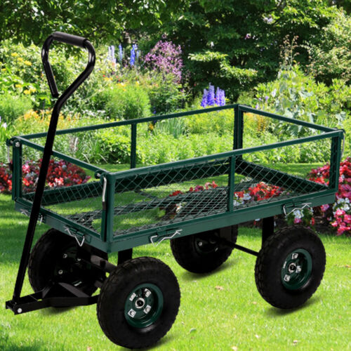 Utility Wagon W/ Mesh Steel Frame For Outdoor