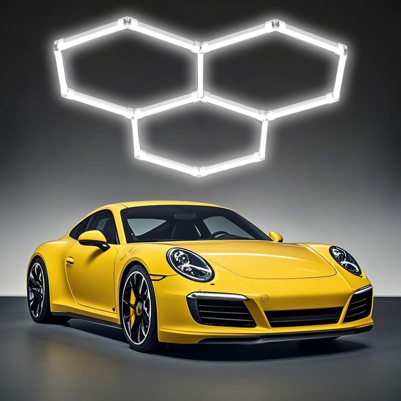 Hexagon Garage Lights 3 Grids Honeycomb Hex LED Light 6500K