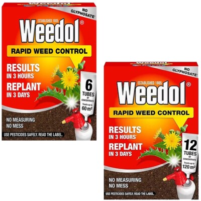 Weedol Rapid Weedkiller Liquid Concentrate Weed Killer Pathclear 6 &12 Tubes