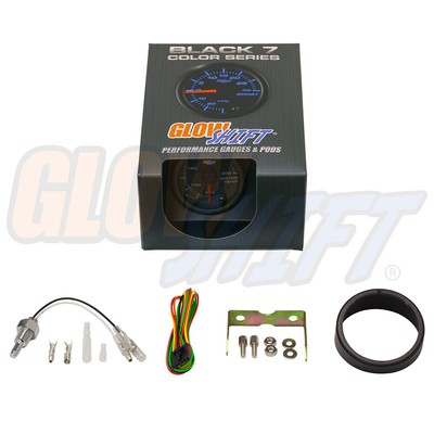 GlowShift 52mm Black 7 Color LED Water Coolant Temperature Temp Gauge Meter - °F