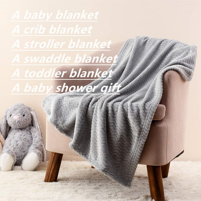 CREVENT 30''X40'' Soft Cozy Warm Baby Blankets for Boys Girls Solid Color - All