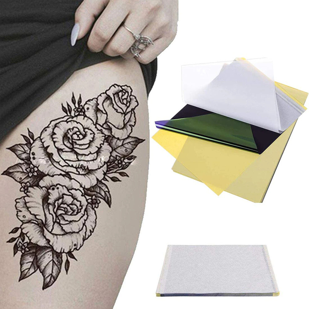 100pcs Tattoo Transfer Paper Stencil Carbon Thermal Tracing Hectograph Supplies