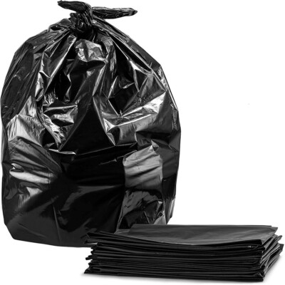 45 Gallon Trash Bags 2 MIL 50PCS 75PCS Black Heavy Duty Garbage Rubbish Bags 