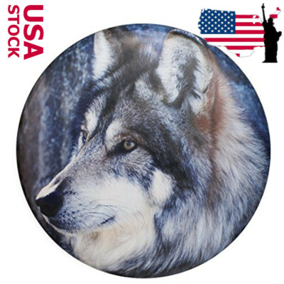 Spare Tire Cover 17'' Wolf Wheel Protector Waterproof For Jeep Trailer Camper SUV