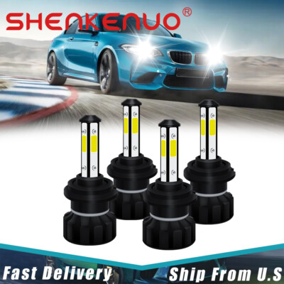 For BMW X1 X2 X3 2012-2019 Combo H7 H7 LED Headlight Kit High Low Beam Bulbs 4pc