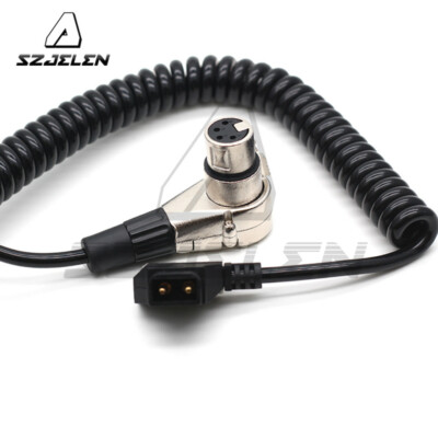 D tap to XLR 4Pin Right Angle Female Adapter Power Cable For DSLR Camcorder
