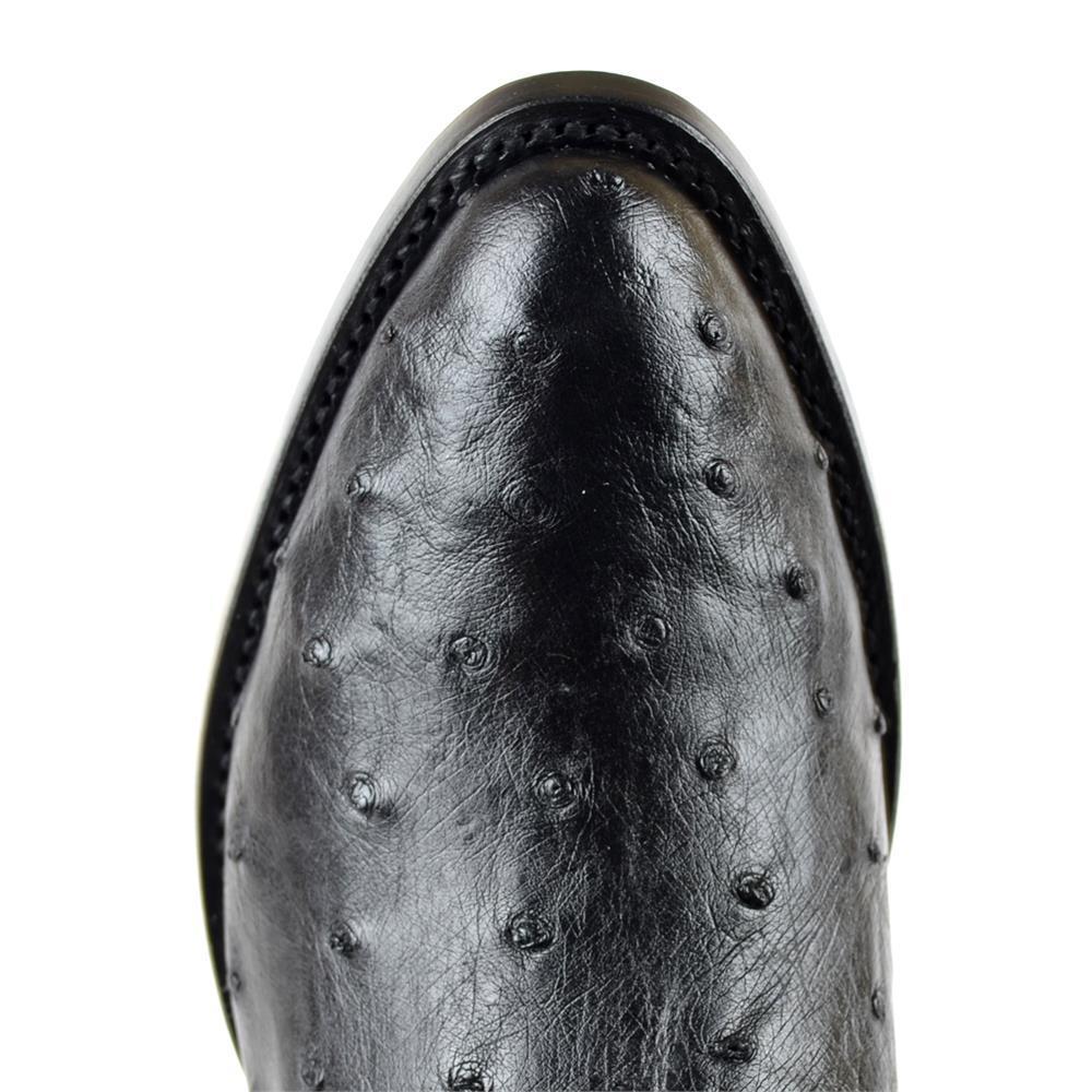 Pre-owned Los Altos Boots Los Altos Men Genuine Black Full Quill Ostrich Round Toe Western Cowboy Boot D