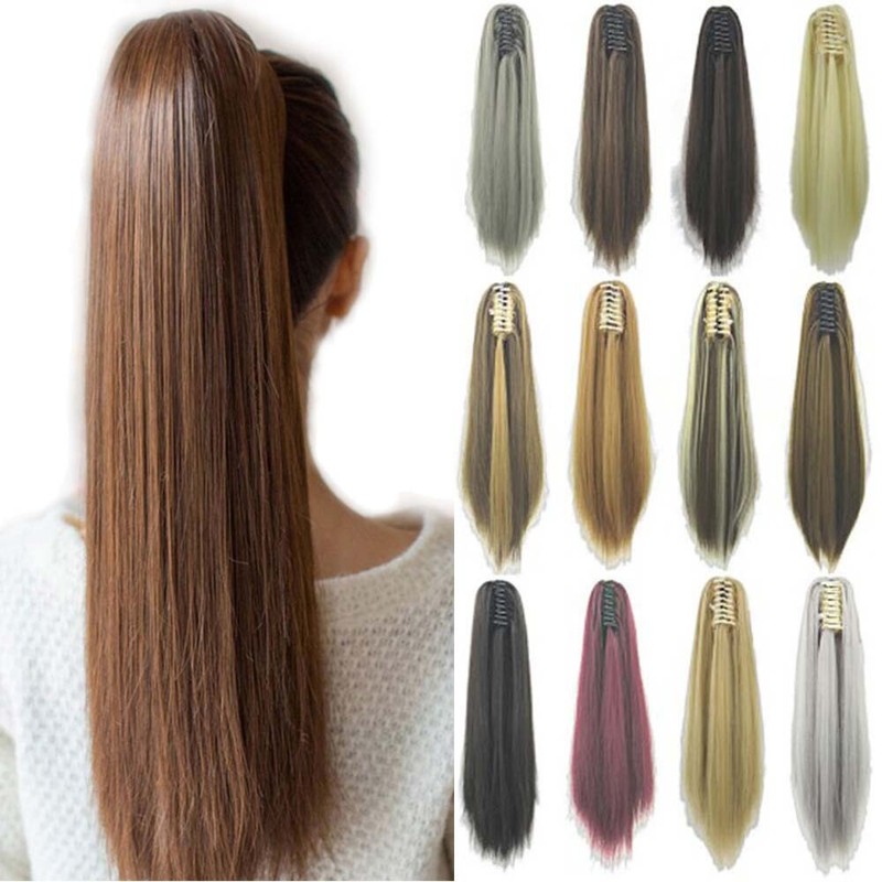 15 Colors Ponytail Clips In The Hair Extension Reversible Ebay