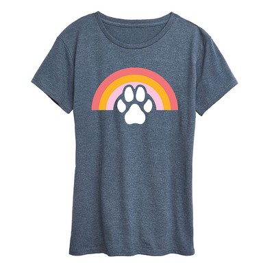 

Женская футболка Paw Rainbow с мгновенным сообщением, Heather blue