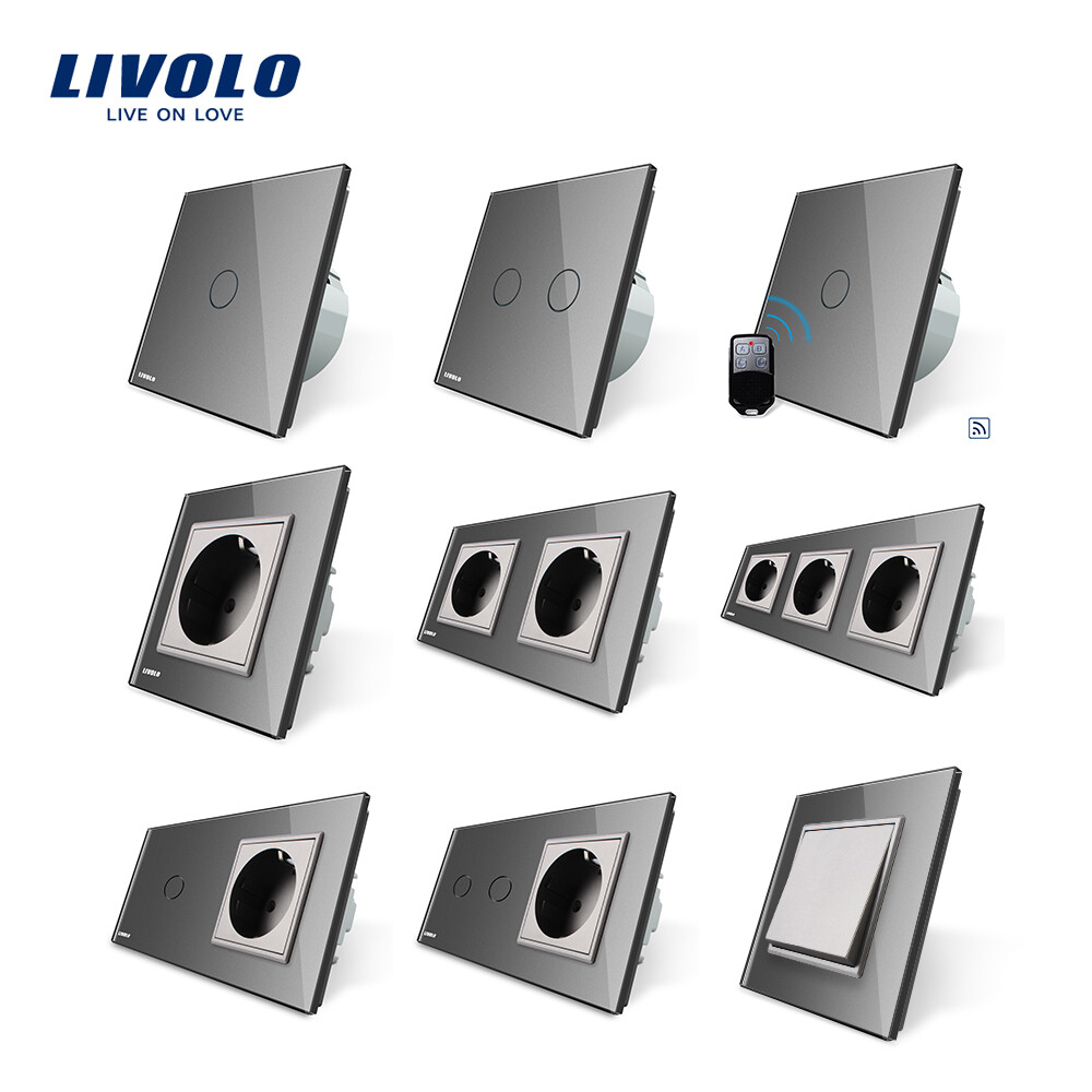 Livolo Glas Touch Dimmer Lichtschalter Touchcreen Wechselschalter Steckdose
