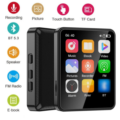 MP3 MP4 Player BT5.0 Music Player FM Radio Recording e-Book Support 128GB Z9D0