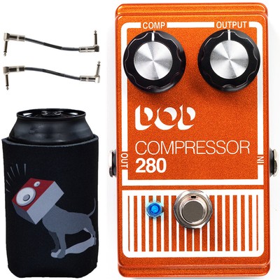 DigiTech DOD Compressor 280 Guitar Effects Pedal w/ Patch Cables & Beer Hugger
