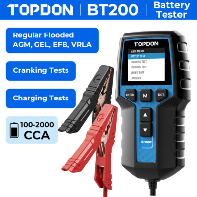 2024 TOPDON BT200 Digital Battery Analyzer  12V Car Battery Load Tester