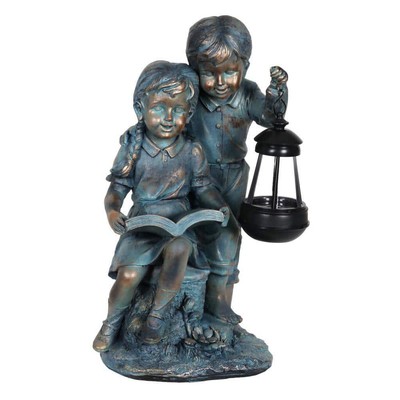 Exhart Garden Statues 14.96''Hx8.09''Wx6.69''D Freestanding Outdoor Resin Bronze