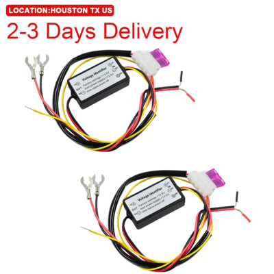US Location 2Pcs LED Automatic Controller Module Dimmer Switch Harness for DRL