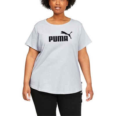 

Puma Ess Logo Tee 2.0 Logo Футболка с круглым вырезом и коротким рукавом Pl Женская серая повседневная, Grey