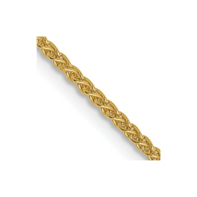 Pre-owned Skyjewelers Real 14kt Yellow Gold 1.2mm Spiga Chain; 18 Inch; Lobster Clasp