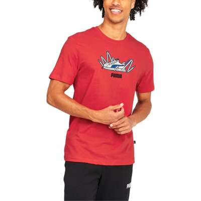 

Puma Sneaker Graphic Crew Neck Short Sleeve TShirt Mens Size  Casual Tops 6722, Красный, Puma Sneaker Graphic Crew Neck Short Sleeve TShirt
