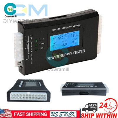 Power Supply Tester PC Computer LCD 20/24 Pin SATA HDD Digital Testers Source