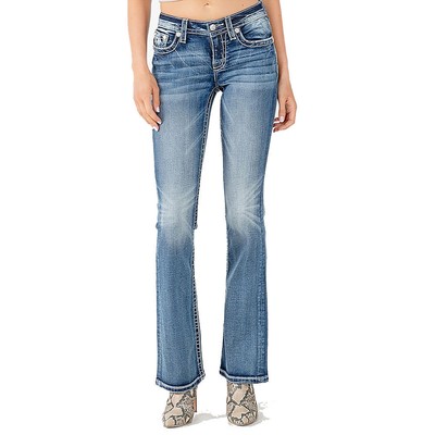 

Женские джинсы Miss Me L3866B Fleur-De-Lis Bootcut, Medium wash