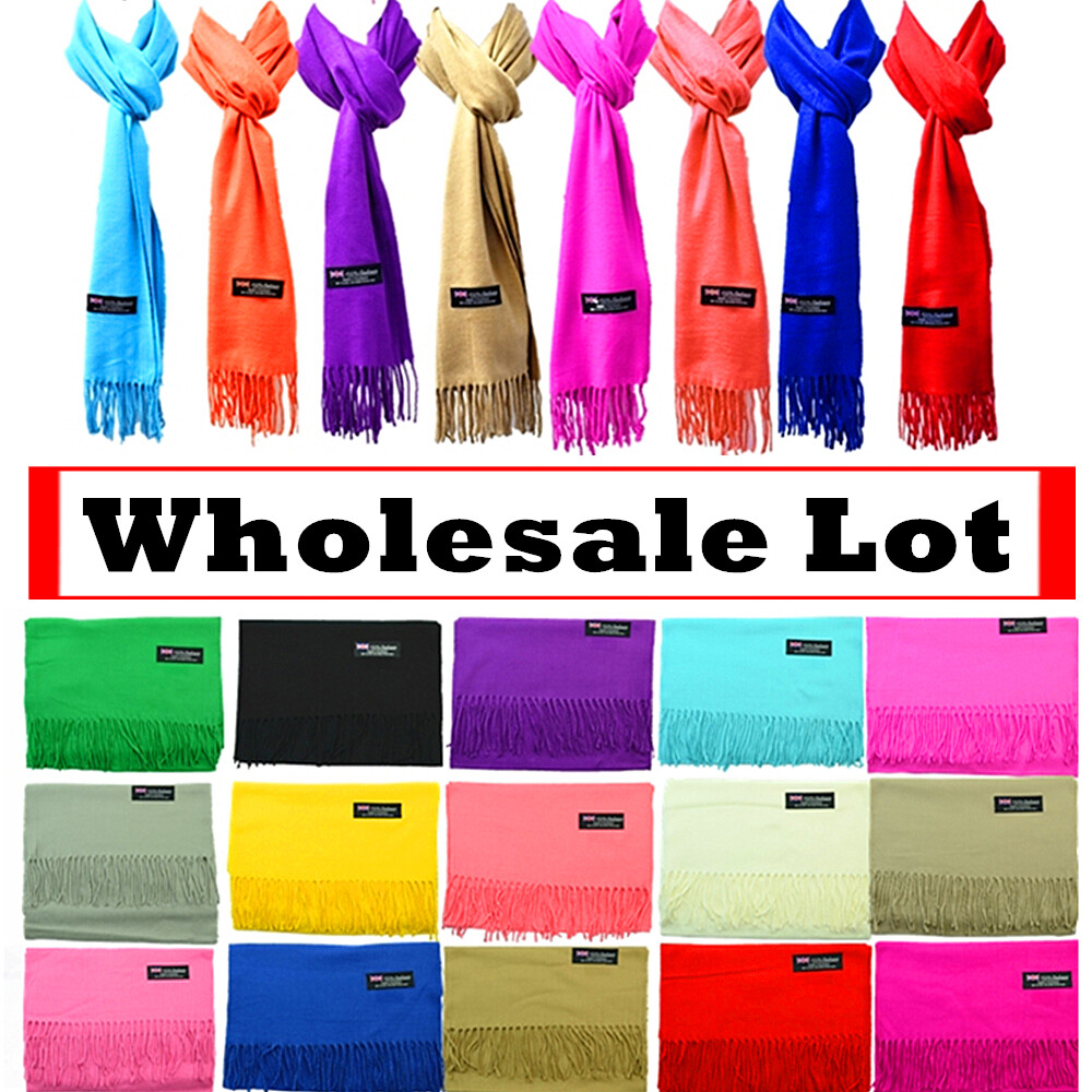 Unisex Winter Plain Solid Wool SCOTLAND Made 100% CASHMERE Scarf Scarves LOT