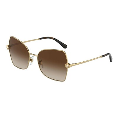 Pre-owned Dolce & Gabbana Dg2284b-0213-57 Gold Sunglasses