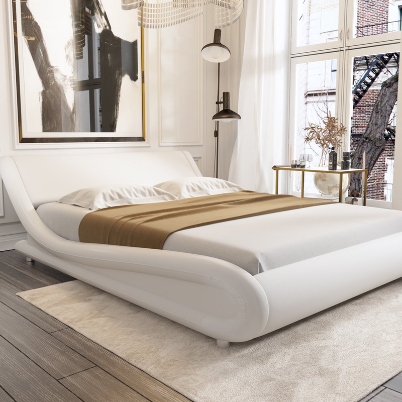 Curved Headboard Queen Wooden Slat