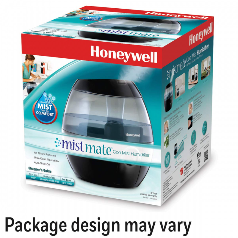 NEW Honeywell 0.5 Gallon Capacity Cool Mist Humidifier, Room Size, Small, Black