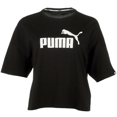 

Женская футболка с коротким рукавом и круглым вырезом Puma с искусственной вышивкой, размер, Черный