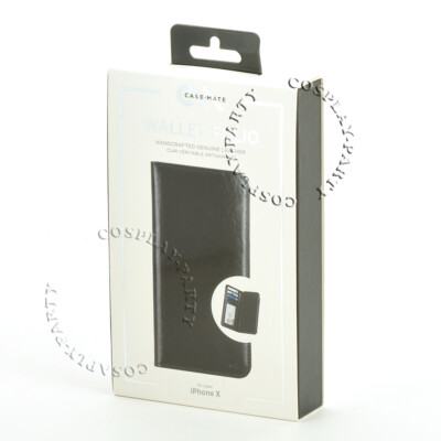 Case Mate iPhone XS & iPhone X Wallet Folio Leather Case w/Card Slots - Black