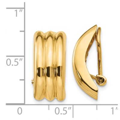 Pre-owned Superdealsforeverything Real 14kt Yellow Gold Omega Clip Non-pierced Earrings