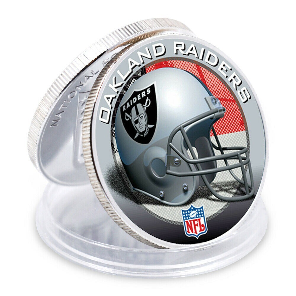OAKLAND RAIDERS 999.9 Silver Plated Metal Coin Art Ornament NFL
