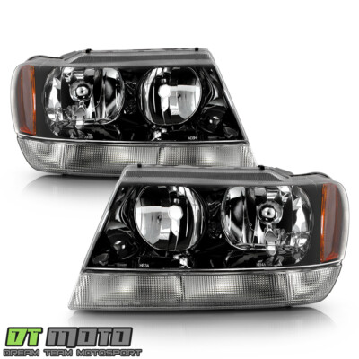 1999-2004 Jeep Grand Cherokee Replacement Headlights Headlamps Left+Right 99-04