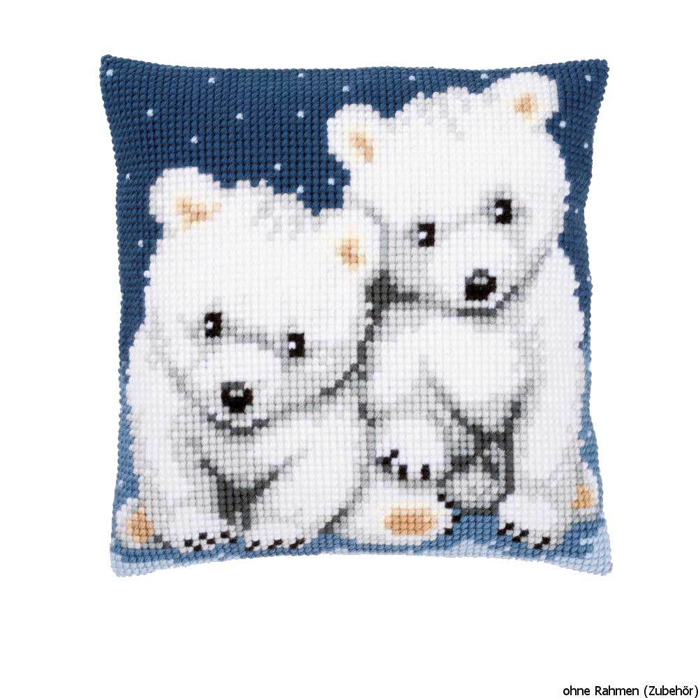 Vervaco stamped cross stitch kit cushion Polar bears, DIY