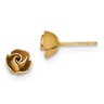 Pre-owned Skyjewelers Real 14kt Yellow Gold Satin Finish Diamond Cut Rose Post Earrings