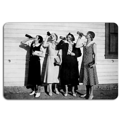 Women Drinking Vintage Sign for Classic Bar and Lounge Decor