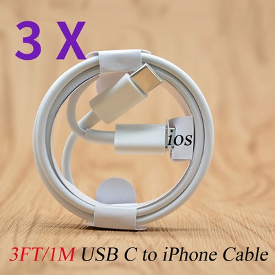 3X PD Fast Charger Type-C Charging Cable For iPhone 14 13 12 11 Pro Max X 8