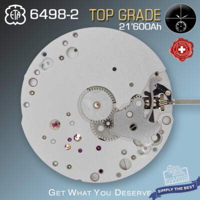 MOVEMENT ETA UNITAS 6498-2, TOP GRADE, GLUCYDUR BALANCE