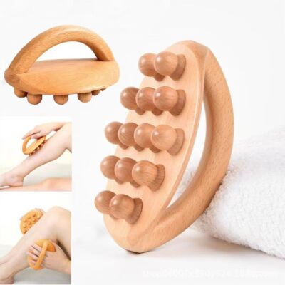 Acupoint Meridian Brush Anti Cellulite Gua Sha Massage Brush Wooden Massager