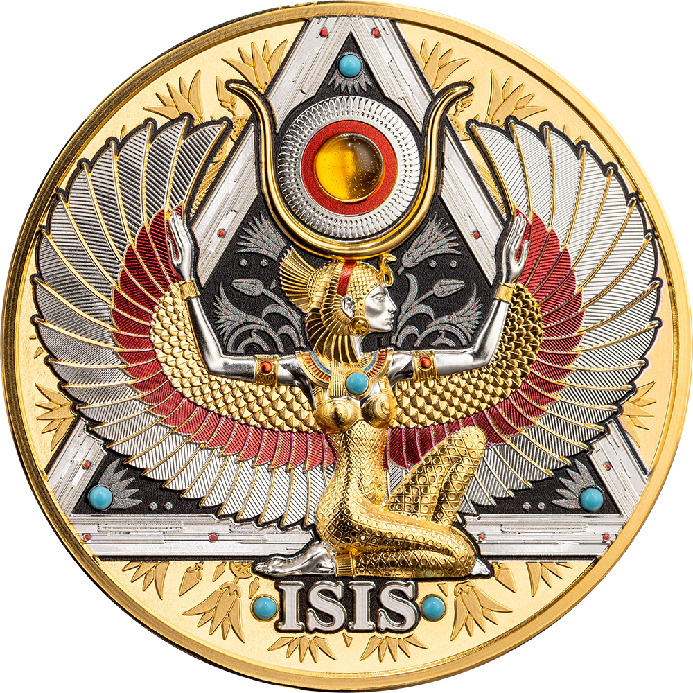 2025 Cameroon Gold Grandeur Isis 5 oz Silver Coin - 333