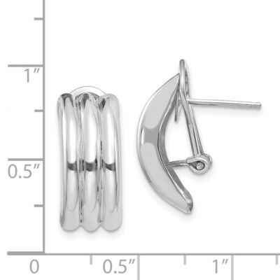 Pre-owned Superdealsforeverything Real 14kt White Gold Omega Post Earrings