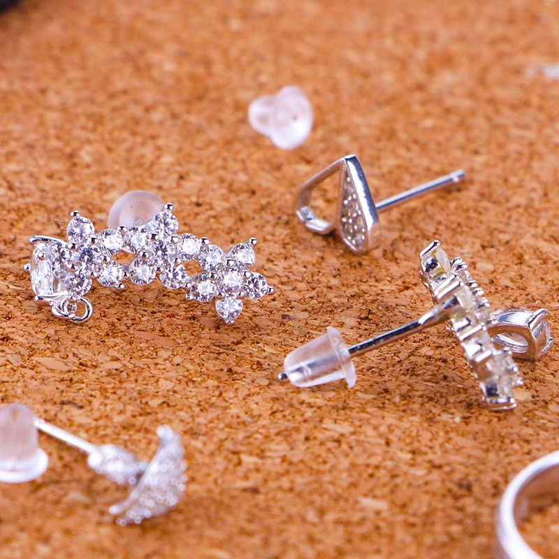 Silicone Clear Earring Backs 1200 Pieces Bullet Earring Clutch by