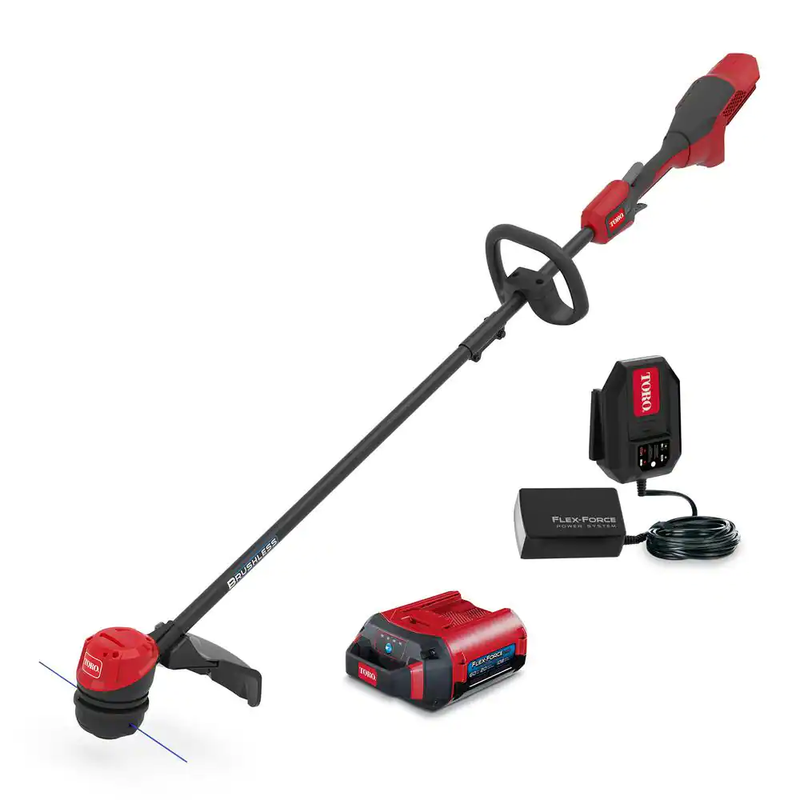 Cordless String Trimmer Brushless 60-Volt 2.0 Ah Battery and Charger Included