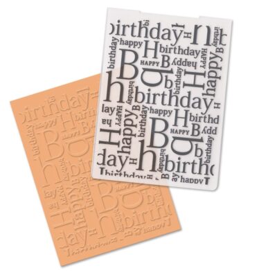 Happy Birthday Plastic Embossing Folders for Card Making Words Background Scr...
