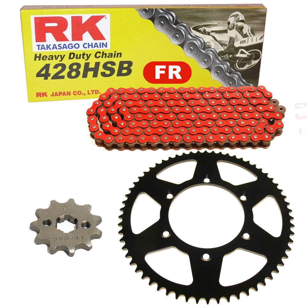 Kawasaki Z 125 K Chain Set 18-20 Chain RK FR 428 HSB 132 Open Red