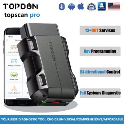 2024 TOPDON TOPSCAN Pro Car Diagnostic Tool Full System Active Test Key Coding