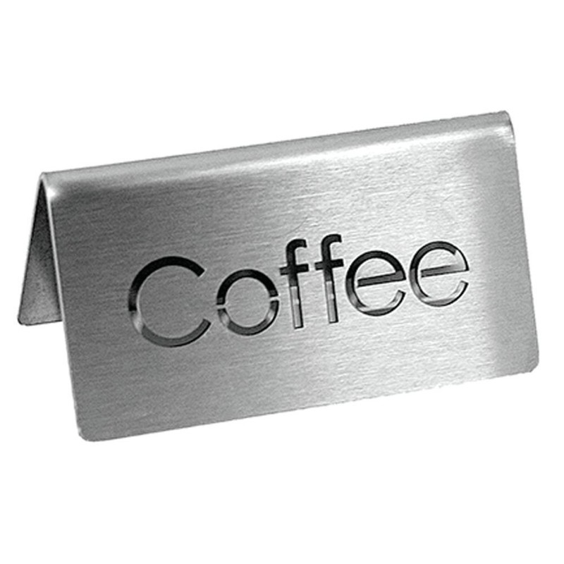 Service Ideas 1C-BF-Coffee-MOD, Laser Cut Table Tent, Coffee, Brushed, Silver