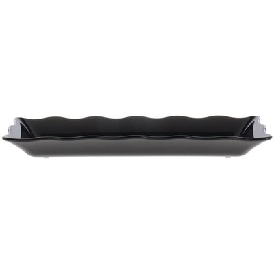 HUBERT Serving Platter Black Melamine Wave - 17''L x 6 1/2''W x 2''H
